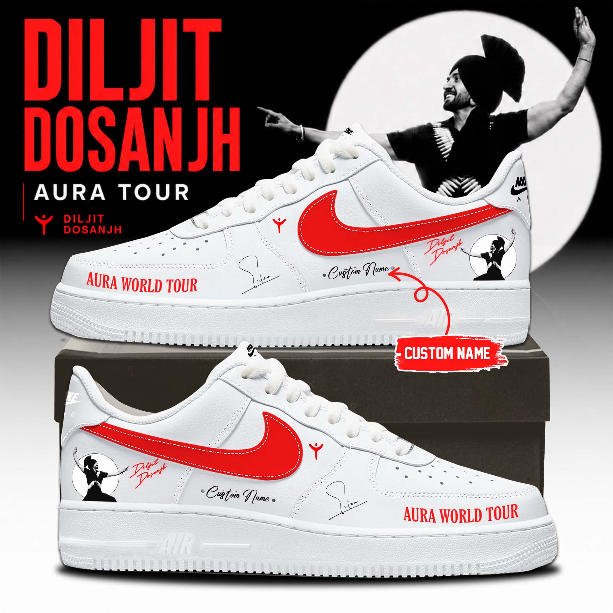 Diljit Dosanjh Aura World Tour 2026 Signature Sneakers Collector Edition