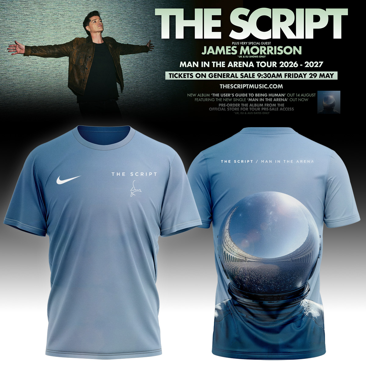 The Script Man In The Arena Tour Premium Signature Concert T-Shirt