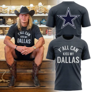 Yall Can Kiss My Dallas T-Shirt Funny Cowboy Western Graphic Tee Dallas Football Fan Shirt Texas Country Graphic Tee Gift For Cowboys Fans