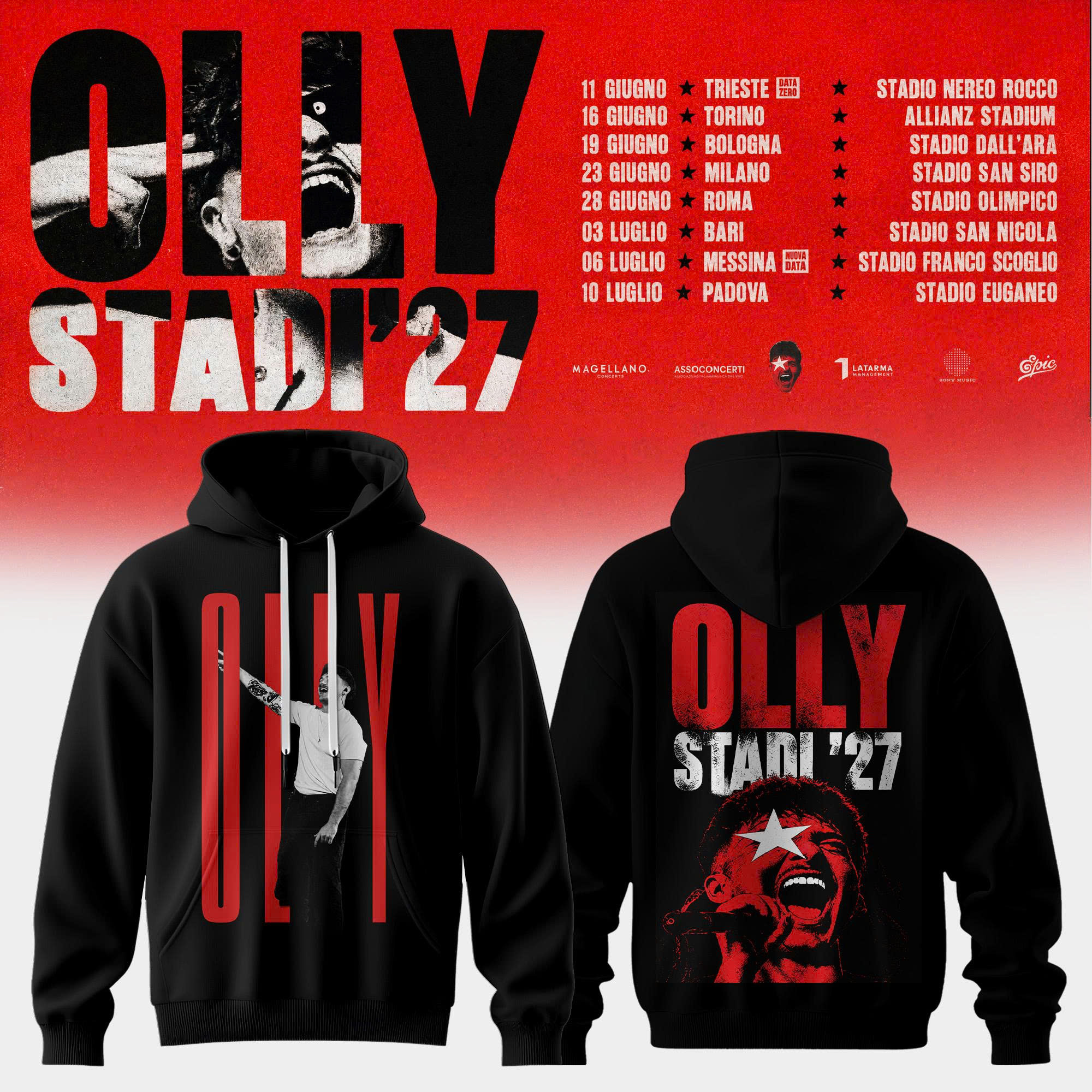 Olly Stadi 2027 Tour Premium Concert Hoodie