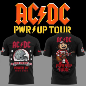 Acdc X Ohio State Buckeyes Power Up Tour 2026 Exclusive Black T-Shirt Collection