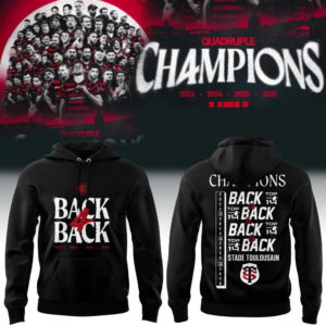 Stade Toulousain Rugby Back To Back Champions Premium Hoodie Fan Collection