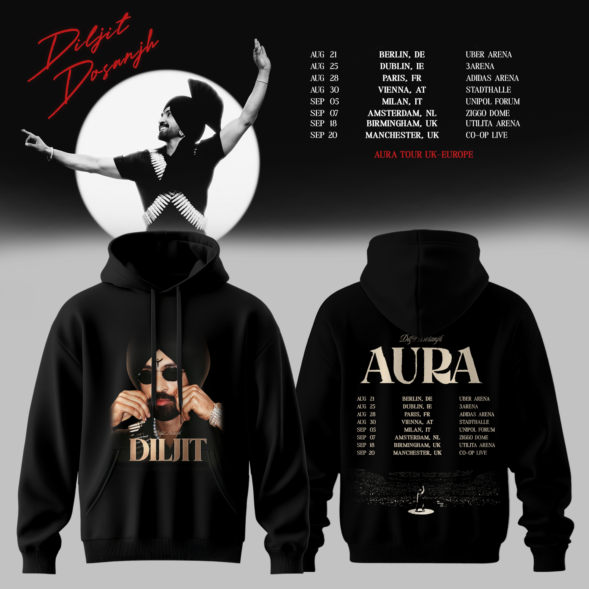 Aura World Tour 2026 Europe Uk Premium Tour Hoodie Collection