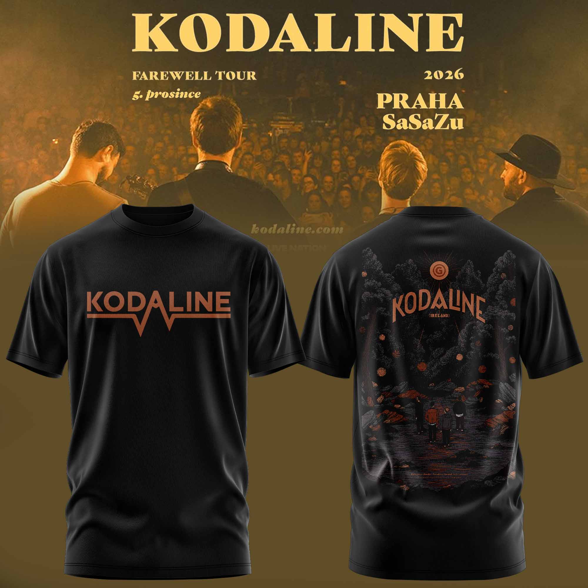 Kodaline Farewell Tour 2026 Vintage Washed Fan T-Shirt Collection