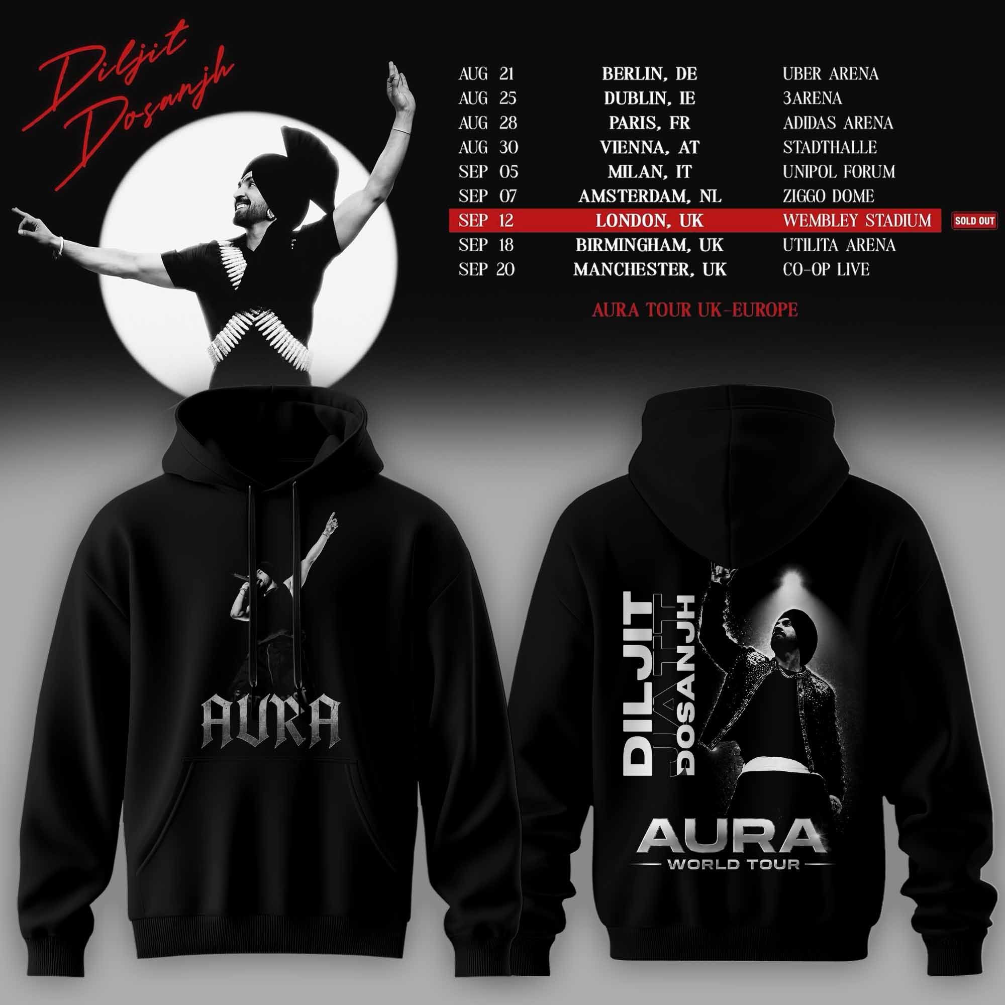 Aura World Tour 2026 Europe Uk Official Fan Hoodie