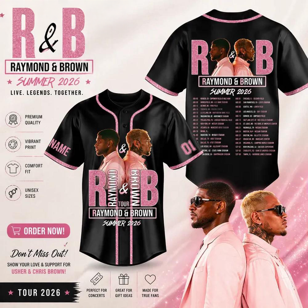 Usher Raymond & Chris Brown The R&B Tour 2026 Premium Fan Baseball Jersey