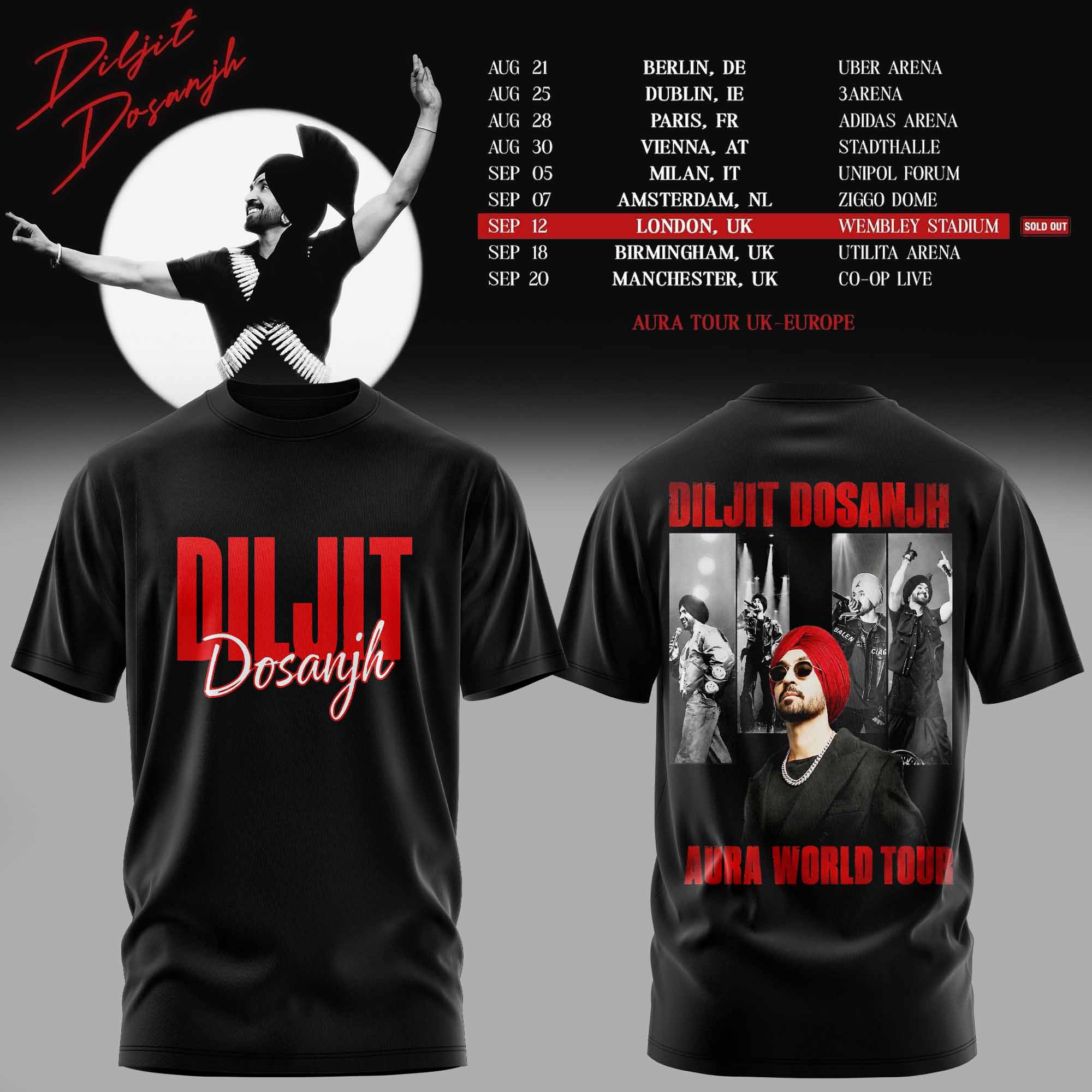 Aura World Tour 2026 Europe Uk Premium Graphic T-Shirt