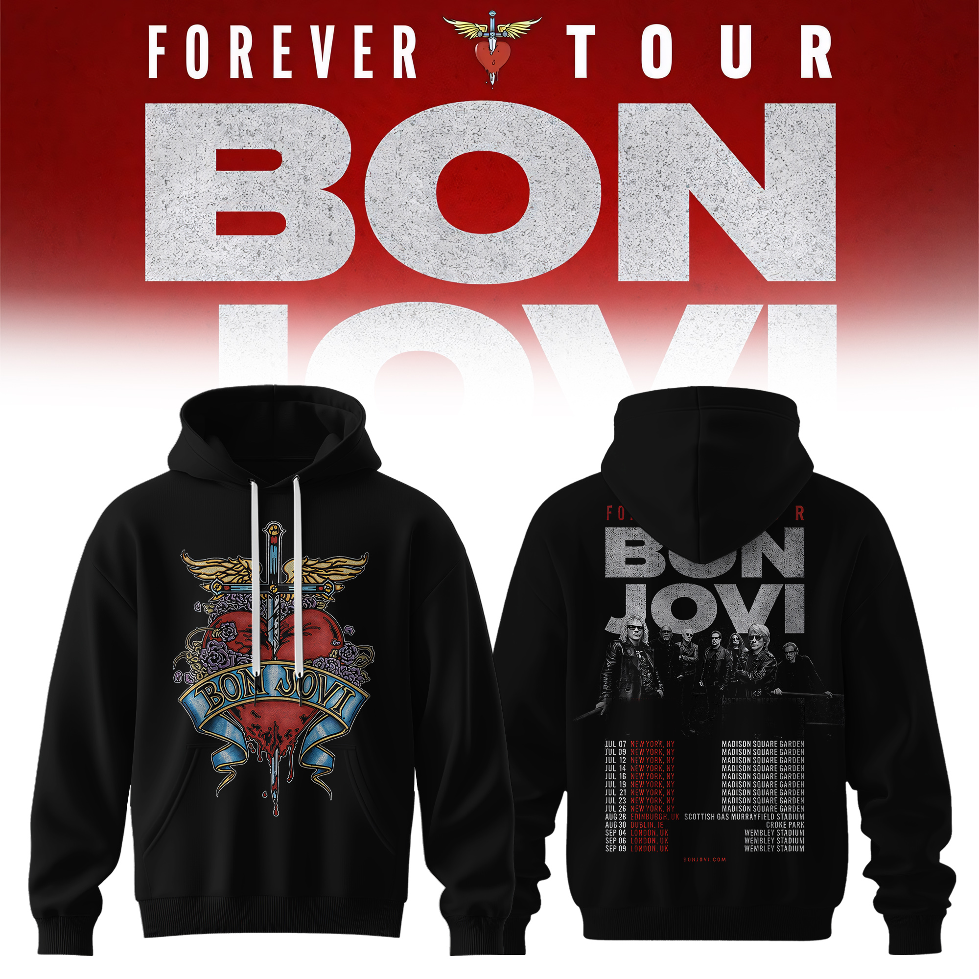 Bon Jovi Forever Tour Collector Hoodie Collection