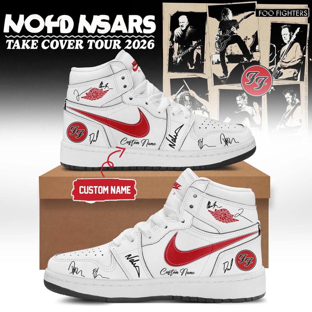 Foo Fighters Take Cover Tour 2026 Limited White Air Jordan 1 Fan Edition