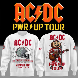Acdc X Ohio State Buckeyes Power Up Tour 2026 Exclusive White Sweatshirt Collection