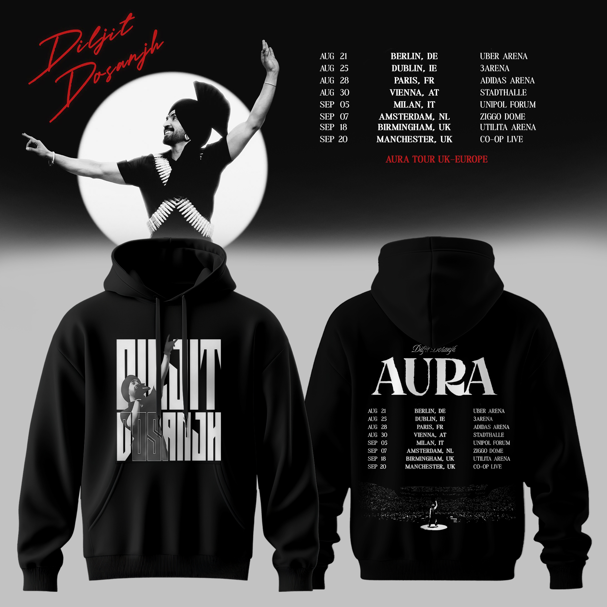 Aura World Tour 2026 Europe Uk Limited Concert Hoodie