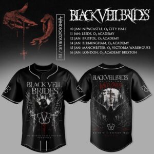 Black Veil Brides Uk Tour 2026 Baseball Jersey Gift For Fans