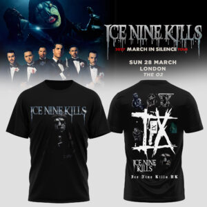 Ice Nine Kills 2027 March In Silence Tour Baseball T-Shirthorror Graphic Button Up Fan Gift
