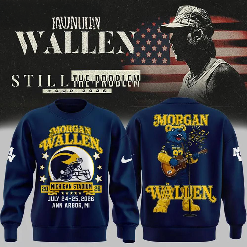 Morgan Wallen Still The Problem Tour 2026 X Michigan Wolverines Mascot Sweatshirt Edition