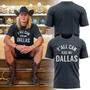 Yall Can Kiss My Dallas T-Shirt Funny Cowboy Western Graphic Tee Country Music Shirt Texas Cowboy Tee Southern Humor Shirt Gift For Cowboy Fans