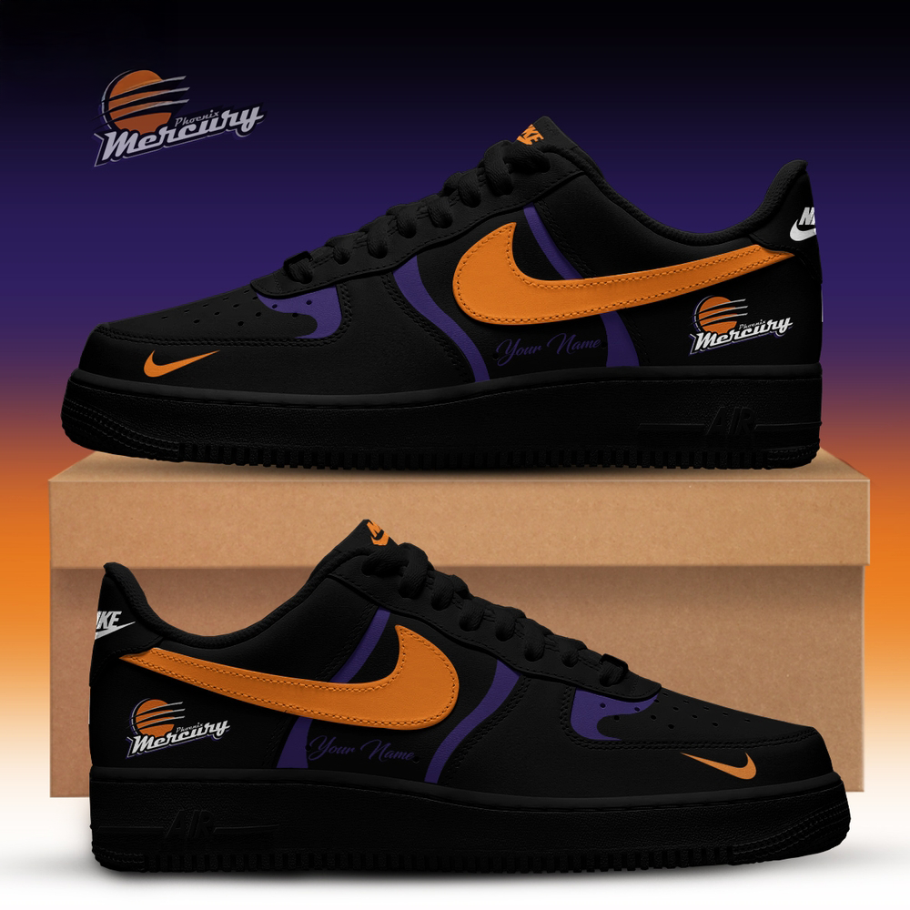Phoenix Mercury Back To Black Custom Air Force Sneakers Gift For Fans