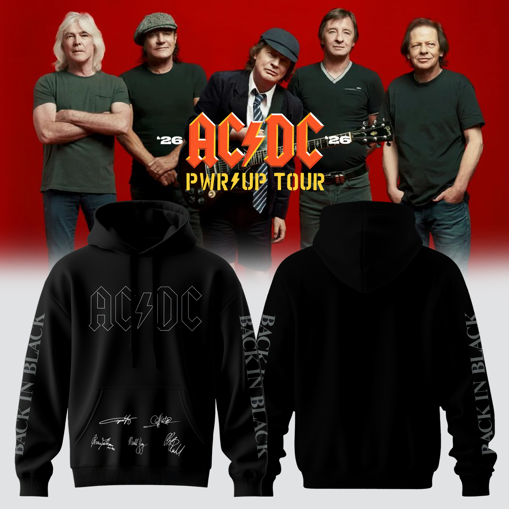 Acdc Power Up Tour 2026 Limited Edition Hoodie Premium Rock Fan Collection