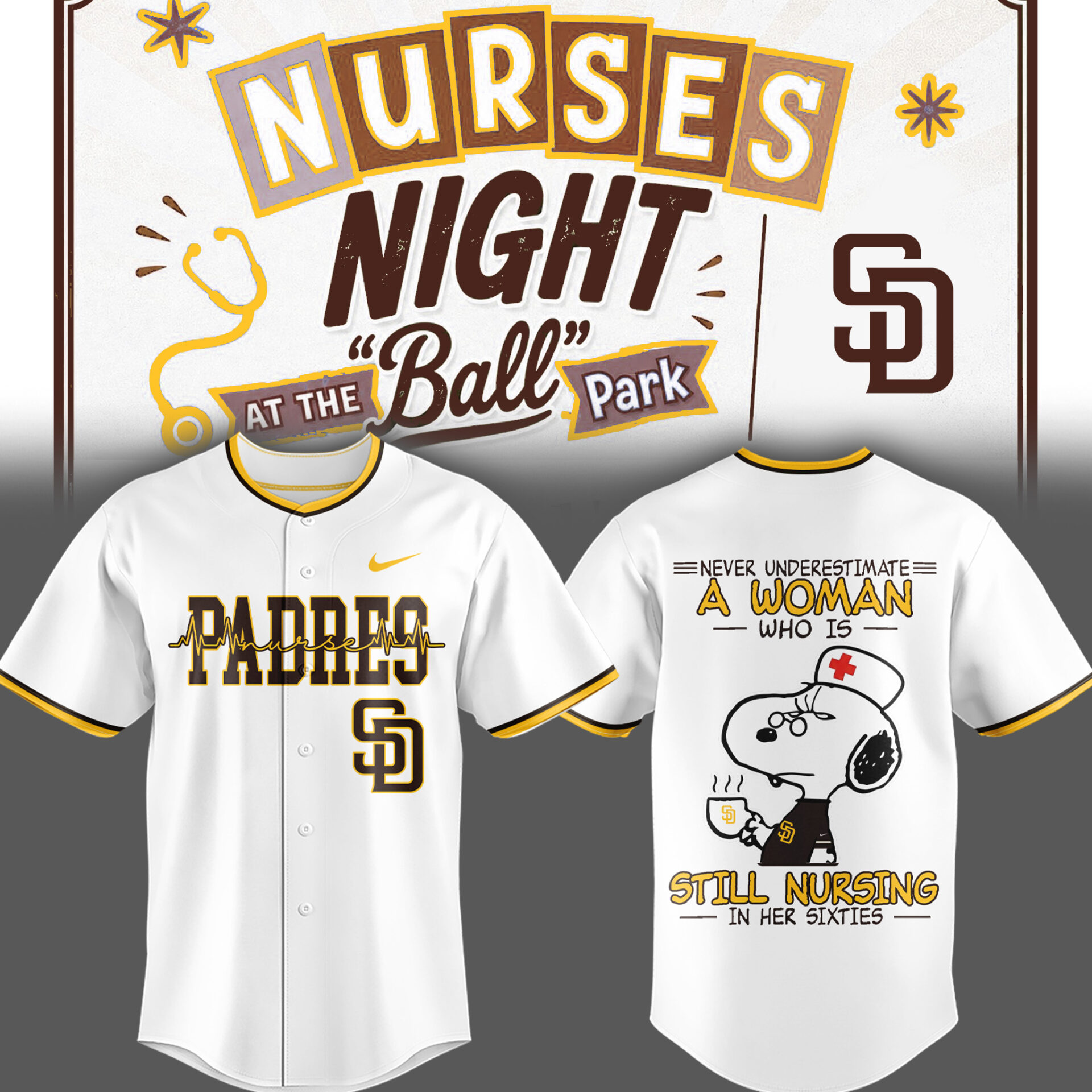 San Diego Padres Nurse Night Collector Baseball Jersey Fan Collection