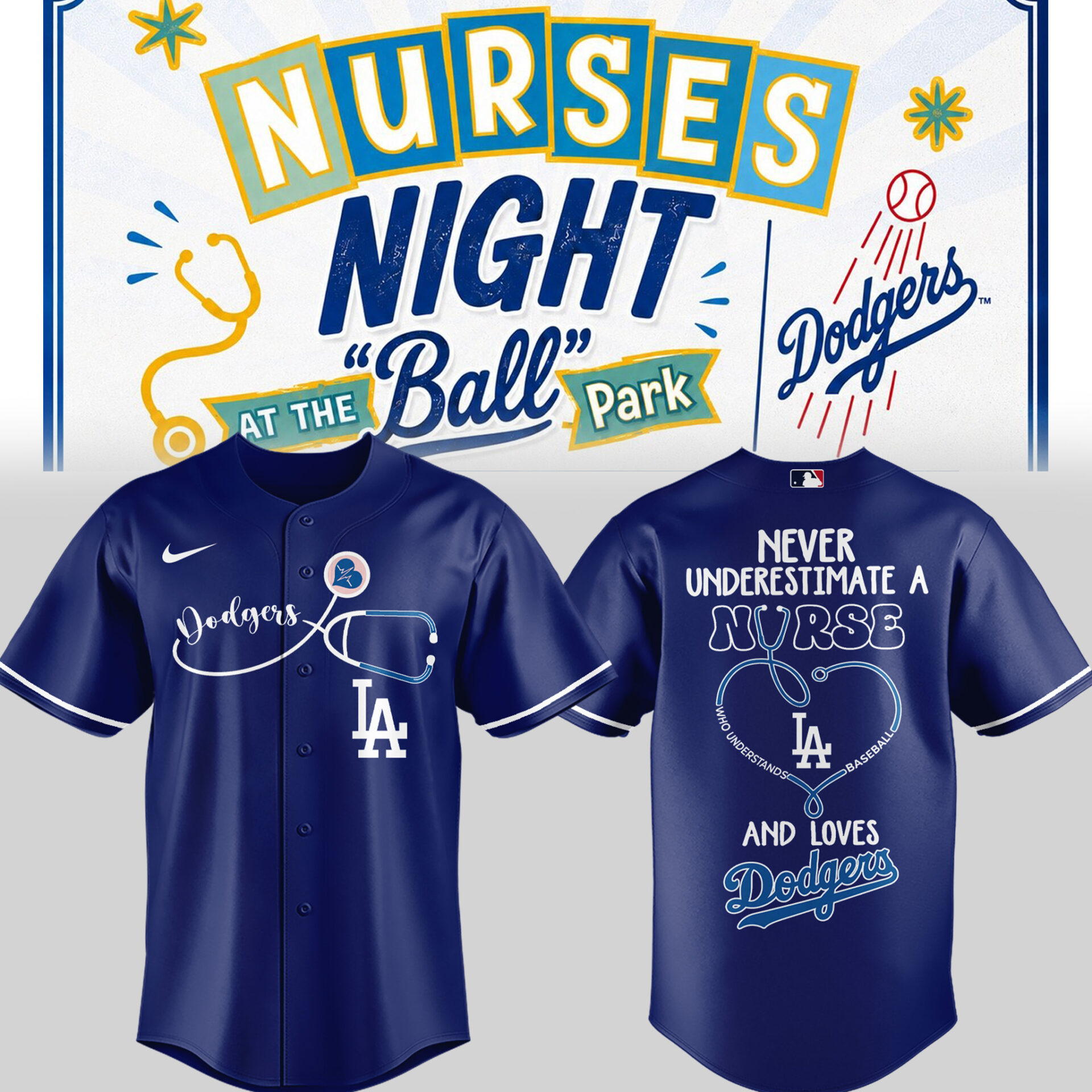 Los Angeles Dodgers Nurse Night Premium Baseball Jersey Fan Collection