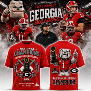 Georgia Bulldogs National Champions 2026 T-Shirt College Football Championship Graphic Tee Ncaa Georgia Football Fan Shirt Gift For Bulldogs Fans