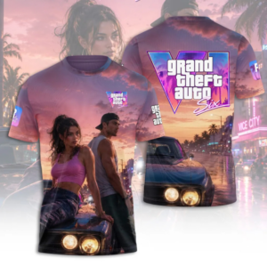 Grand Theft Auto Vi 2026 Limited Gaming Graphic T-Shirt Signature Fan Edition