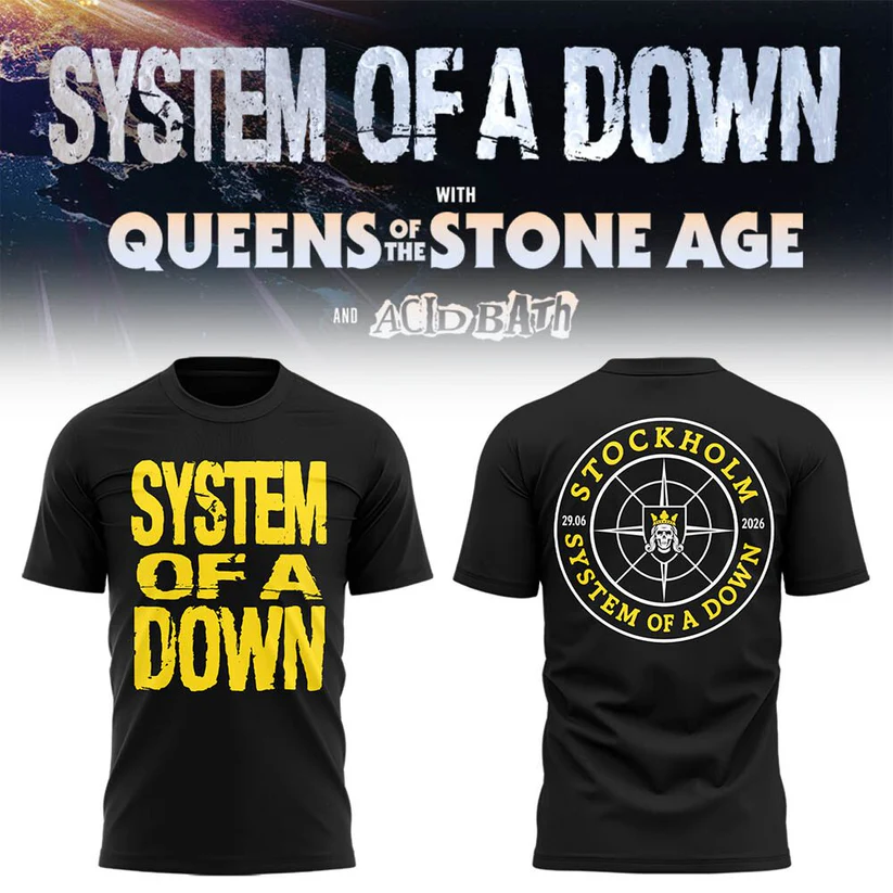 System Of A Down Uk Europe Stadium Tour 2026 Premium Graphic T-Shirt