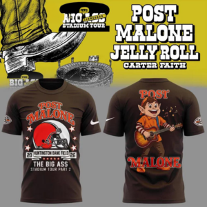Post Malone X Cleveland Browns The Big Ass Stadium Tour Part 2 T-Shirt Collection