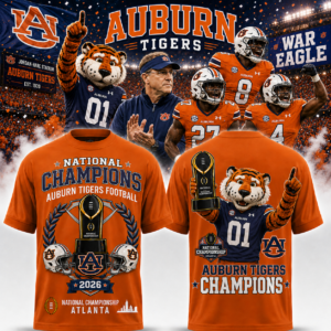 Auburn Tigers National Champions 2026 T-Shirt College Football Championship Graphic Tee Ncaa Auburn Football Fan Shirt Gift For Tigers Fans