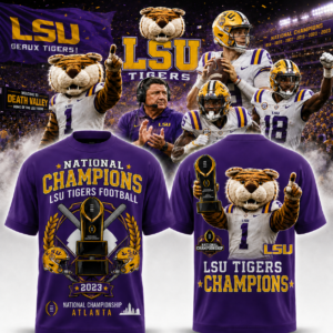 Lsu Tigers National Champions College Football Championship T-Shirt Ncaa Lsu Football Graphic Tee Purple Tigers Fan Shirt Gift For Lsu Fans