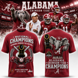 Alabama Crimson Tide National Champions 2026 T-Shirt College Football Championship Graphic Tee Ncaa Alabama Football Fan Shirt Gift For Crimson Tide Fans
