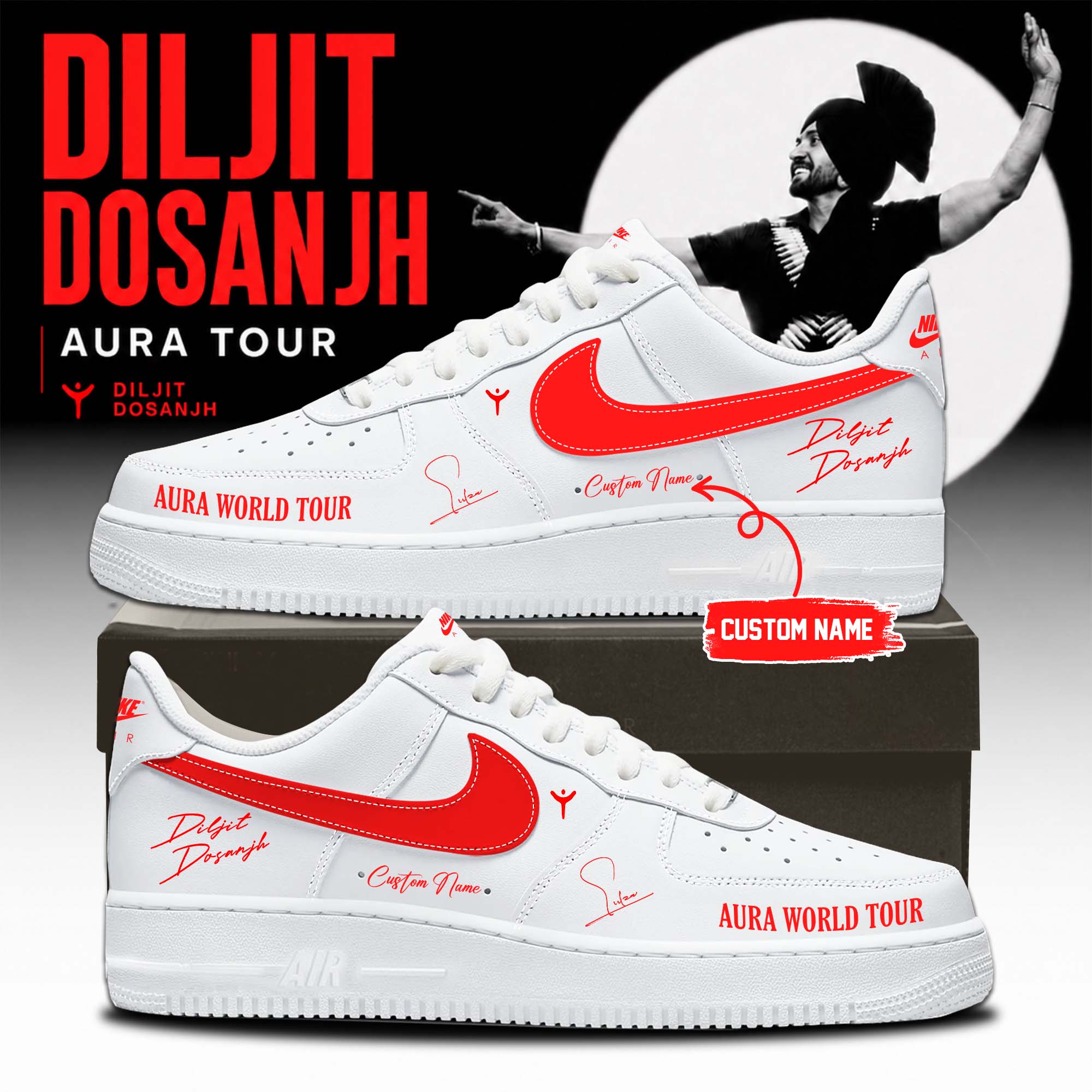 Diljit Dosanjh Aura World Tour 2026 Official Tour Sneakers Limited Edition