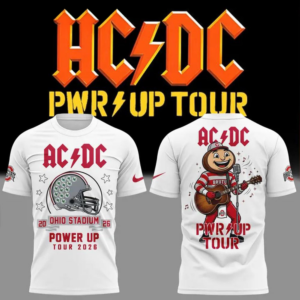Acdc X Ohio State Buckeyes Power Up Tour 2026 Exclusive White T-Shirt Edition