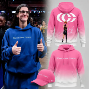 Caitlin Clark Shoot More Threes Logo And Signatures 2026 Limited Edition Pink Hoodie Collection