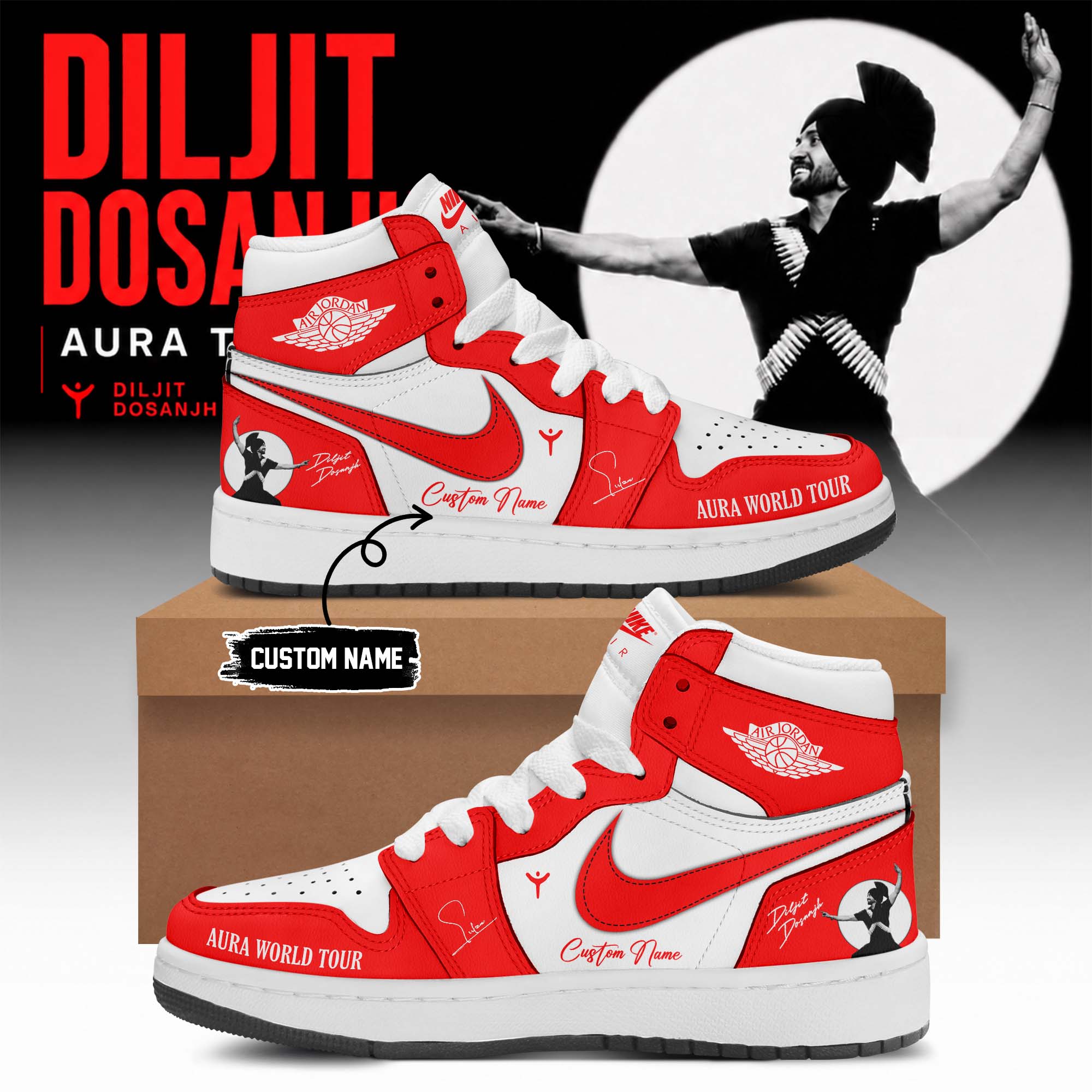 Diljit Dosanjh Aura World Tour 2026 Limited Fan Sneakers Premium Collection