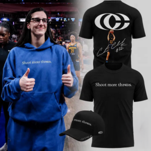 Caitlin Clark Shoot More Threes Logo And Signatures 2026 Black Fan T-Shirt Collection