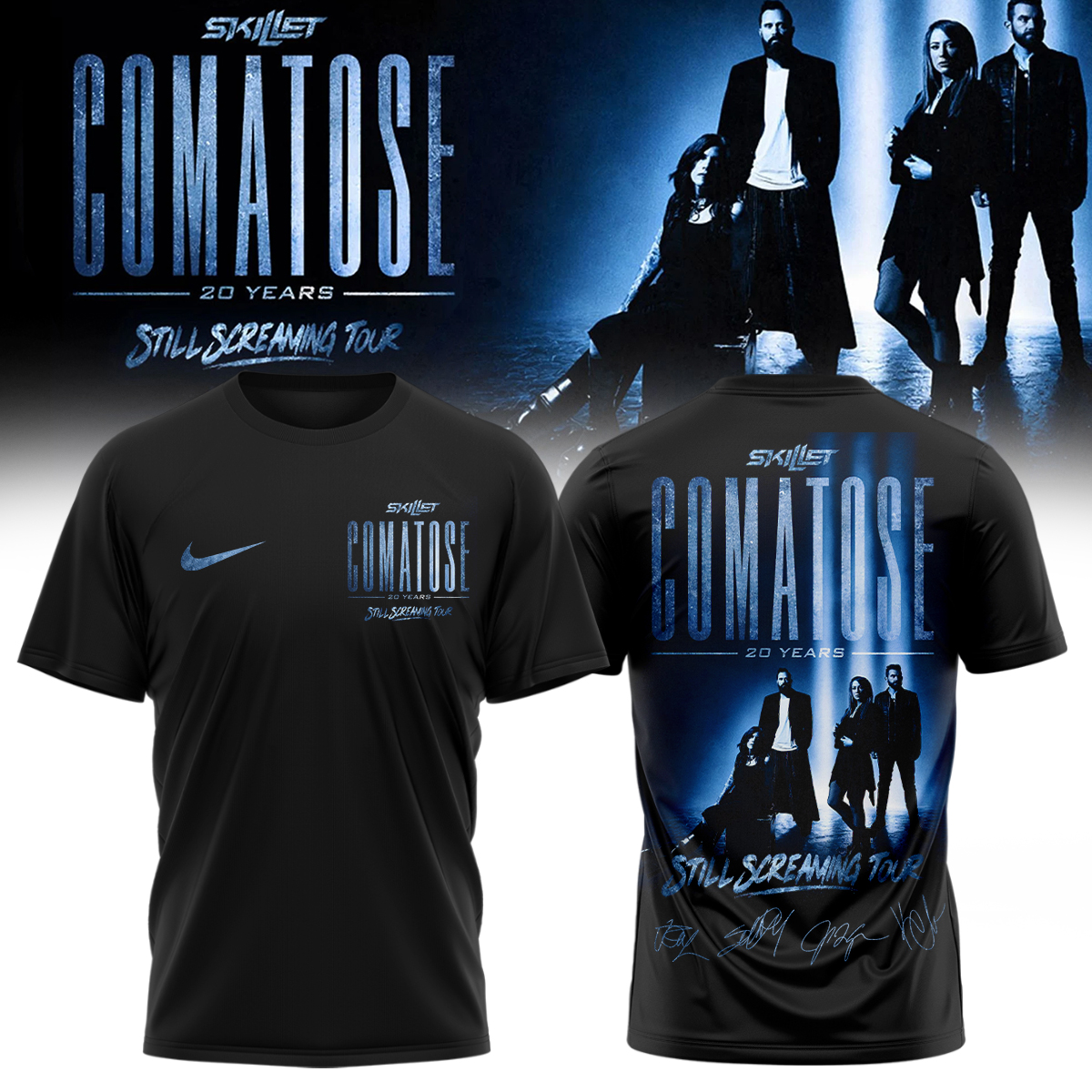 Skillet Comatose 20 Years Still Screaming Tour Rock Band T-Shirt
