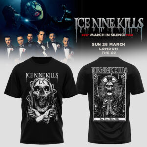 Ice Nine Kills 2027 March In Silence Tour Baseball T-Shirthorror Skull Gothic Button Up Fan Gift