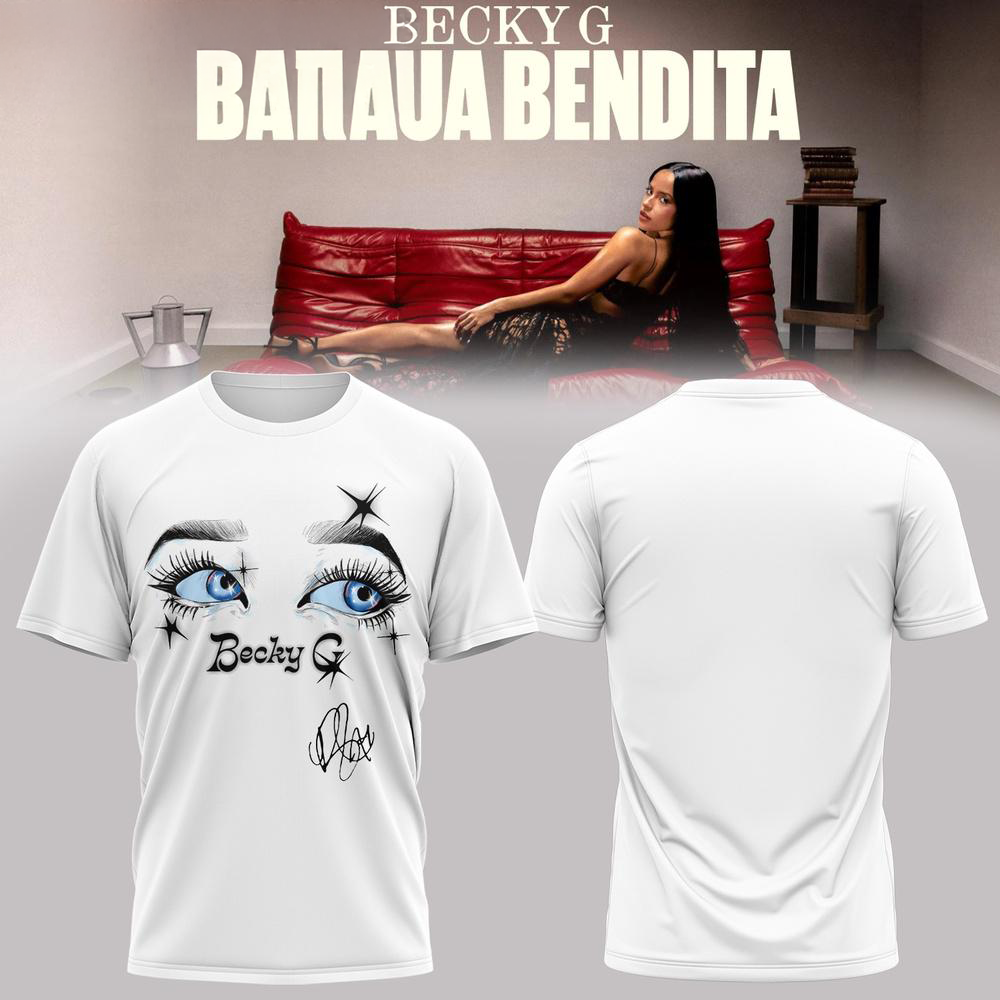 Becky G Baraja Bendita 2026 White T-Shirt Fan Collection