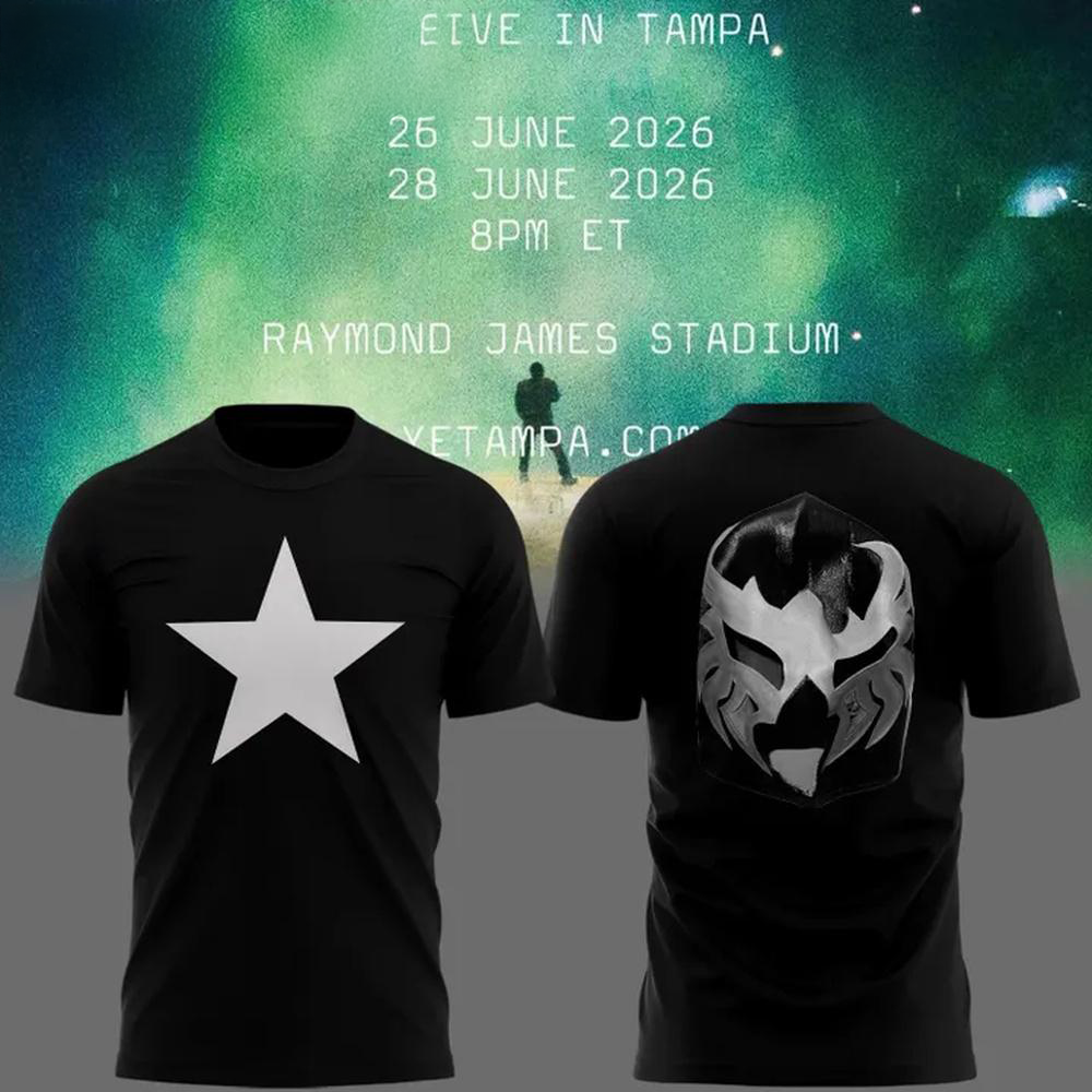 Kanye West Ye Live Concert Tour 2026 Raymond James Stadium Mask Black T-Shirt Collection