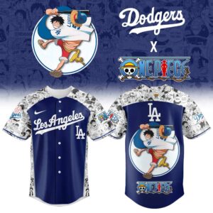 Los Angeles Dodgers Straw Hats One Piece Night Limited Baseball Jersey