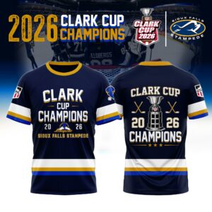 Sioux Falls Stampede 2026 Clark Cup Champions Limited Edition T-Shirt