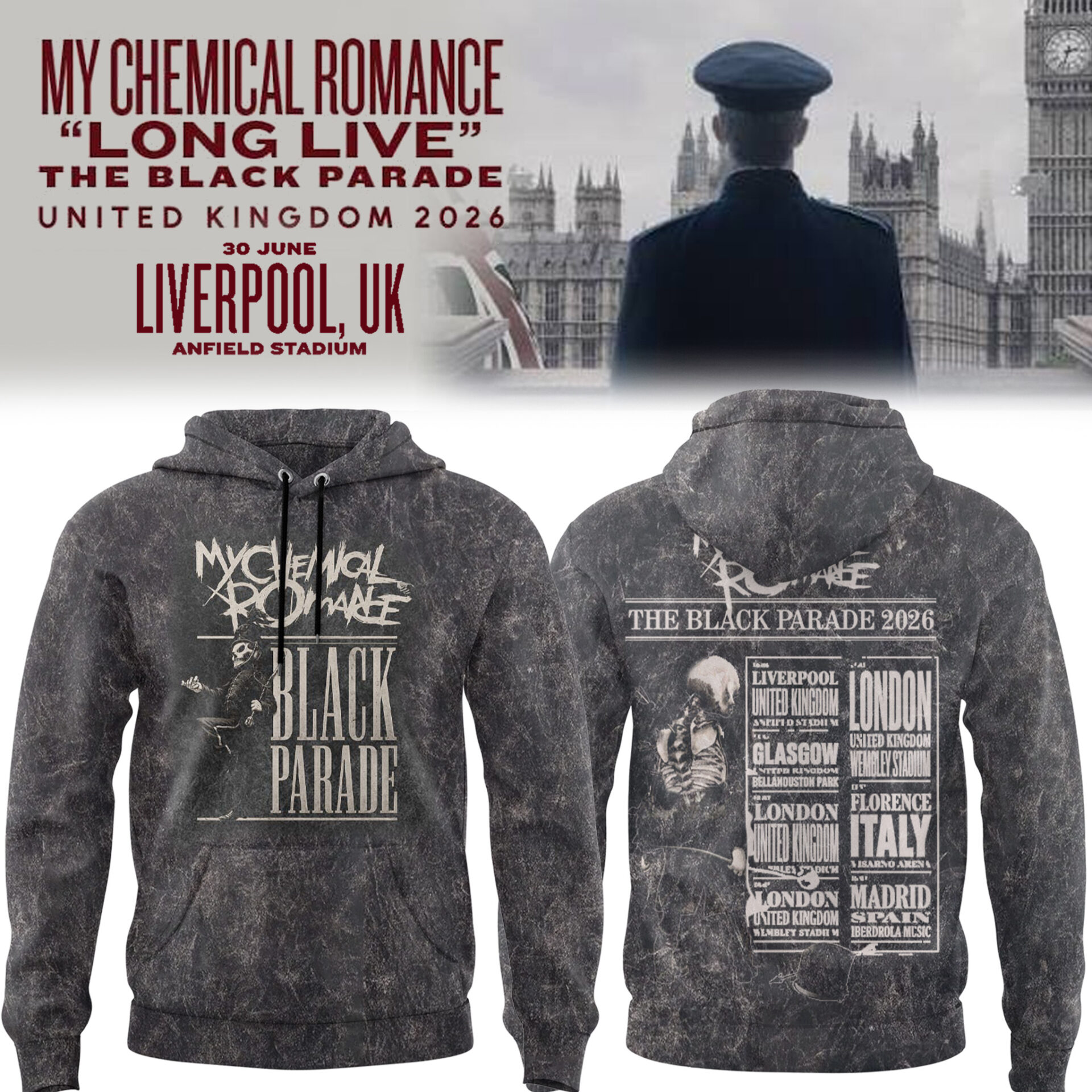 My Chemical Romance The Black Parade Tour 2026 Collector Hoodie Fan Edition