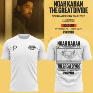 Pittsburgh Pirates X Noah Kahan 2026 White Premium Concert Fan T-Shirt