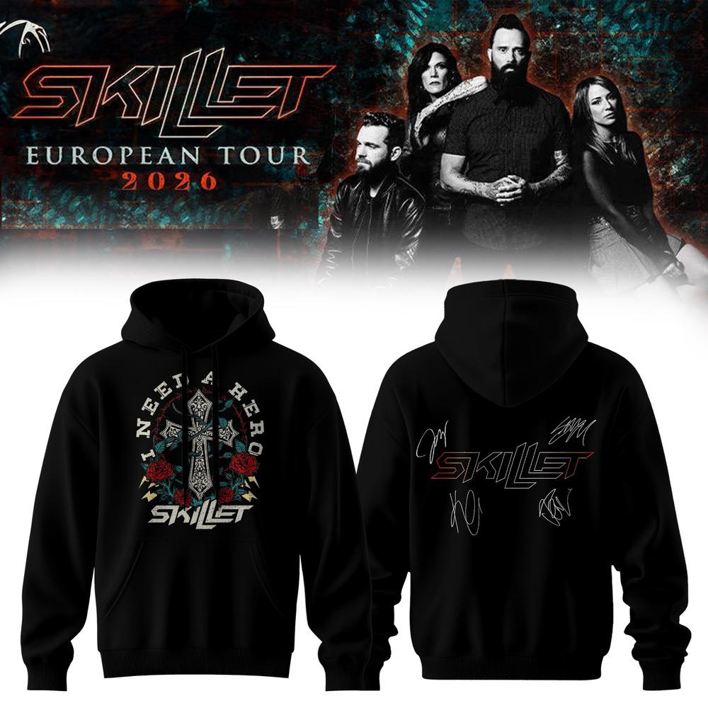 Skillet European Tour 2026 Signature New Design Hoodie Premium Edition