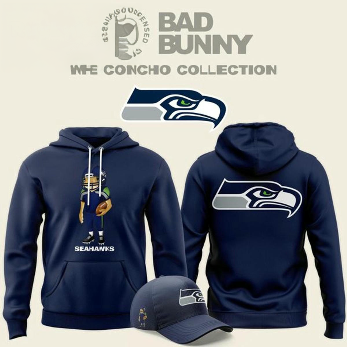 Bad Bunny X Seattle Seahawks Concho Hoodie