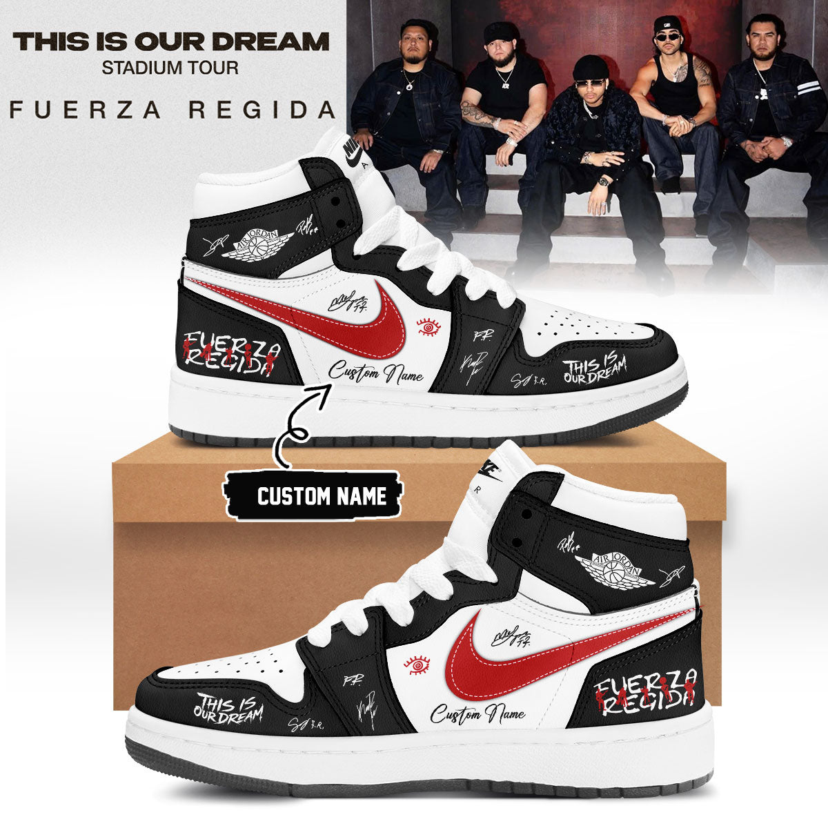 Fuerza Regida This Is Our Dream Stadium Tour 2026 Signature Collector Shoes