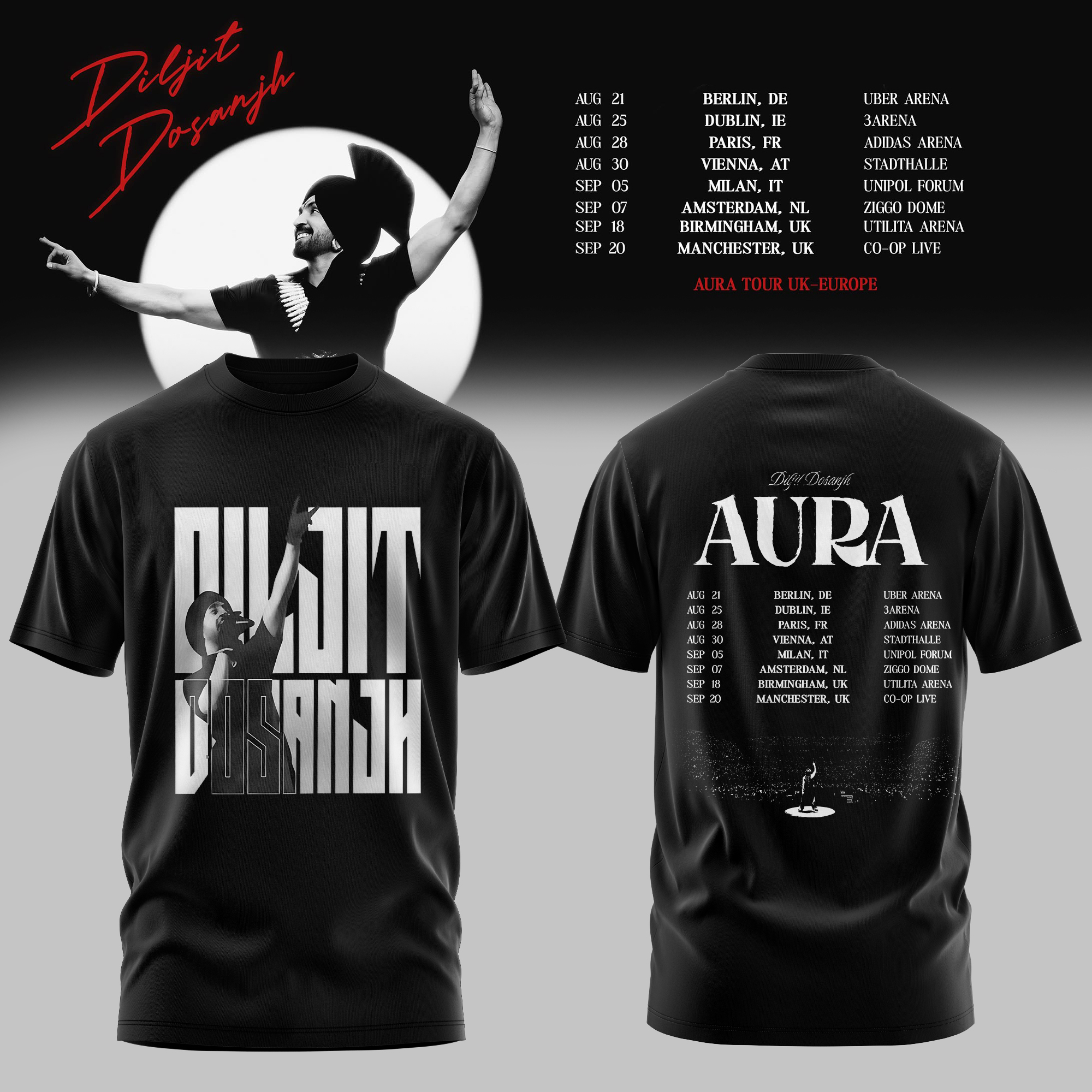 Aura World Tour 2026 Europe Uk Graphic Fan T-Shirt