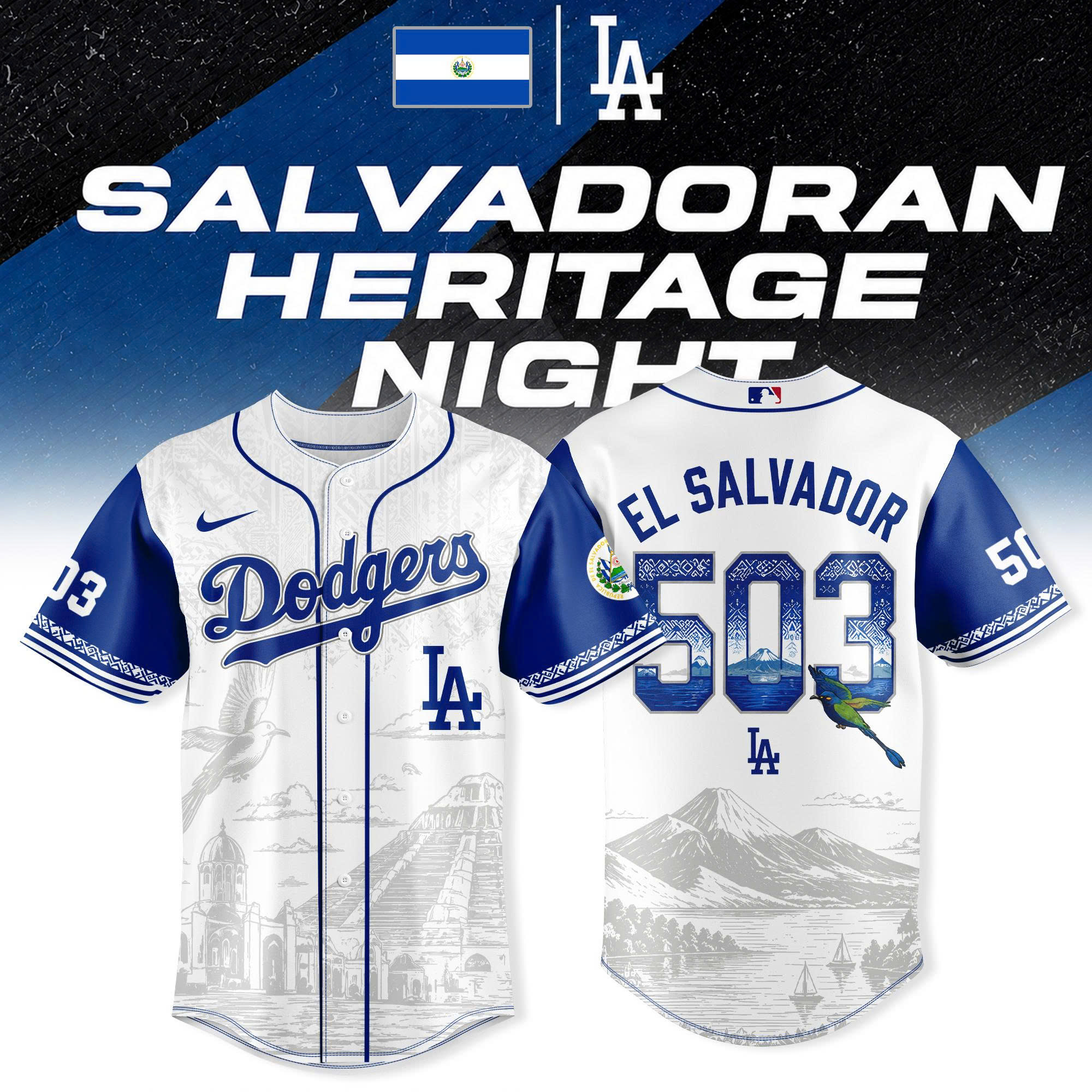 Los Angeles Dodgers Salvadoran Heritage Night Premium Jersey Edition