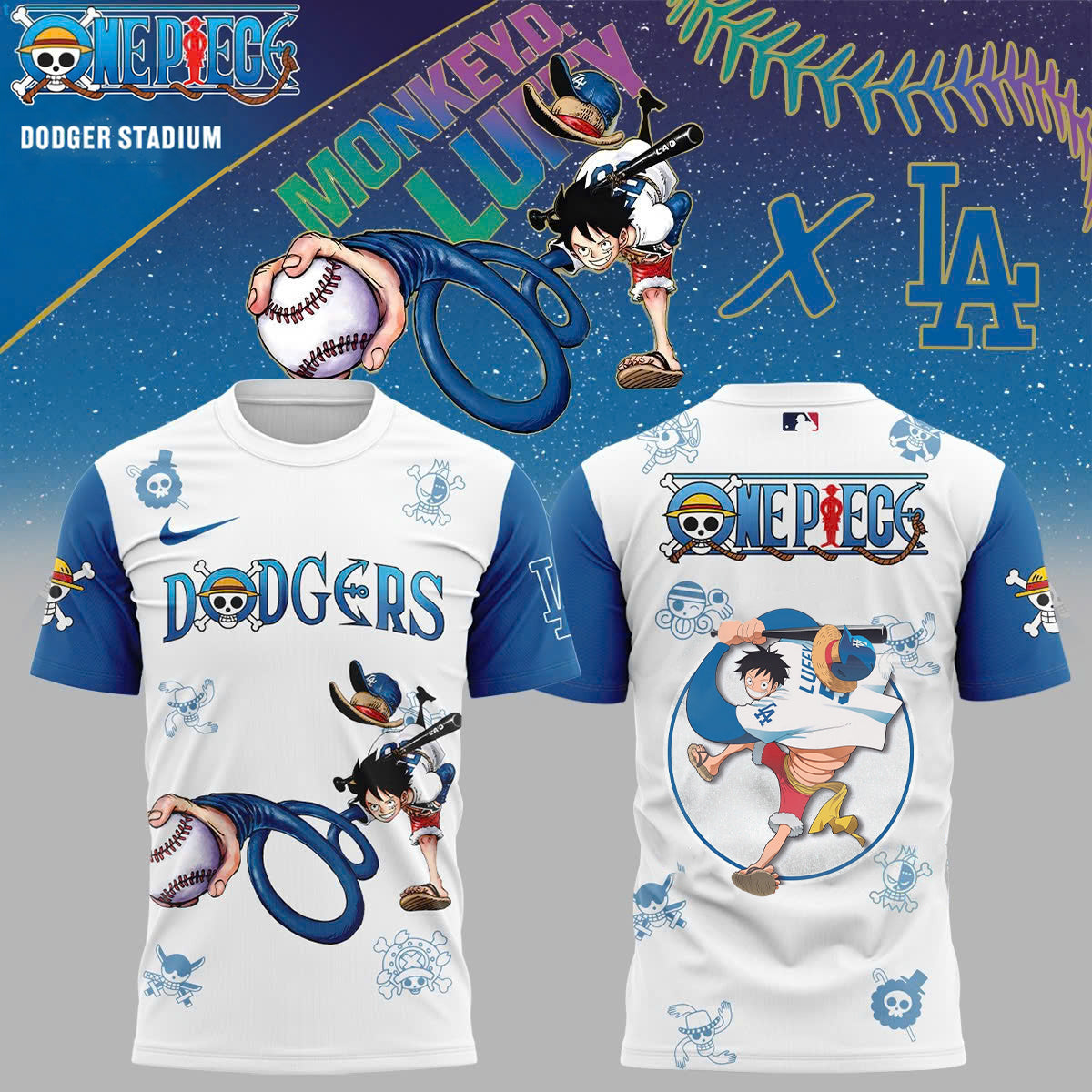 Los Angeles Dodgers One Piece Night Fan T-Shirt