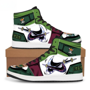 Roronoa Zoro One Piece High Top Anime Sneakers Santoryu Edition